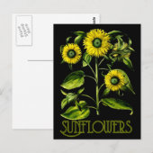 Botanische Sonnenblumen Dusky Postkarte 2 (Vorne/Hinten)