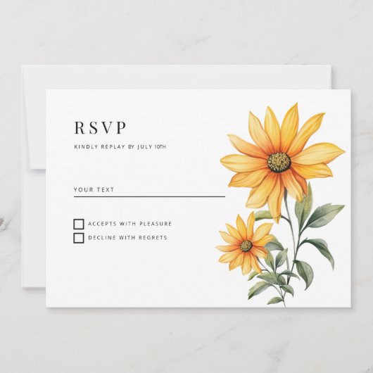 Botanische Sonnenblumenblume im Sommer UAWG Einladung (Vorderseite)