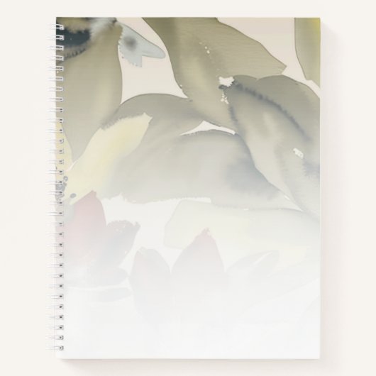 Botanische Spirale mit Verlassen Wasserfarbe Notizblock (Vorderseite)