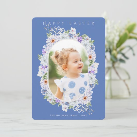 Botanische Spitzen-Osterfotokarte Feiertagskarte (Stehend Vorderseite)