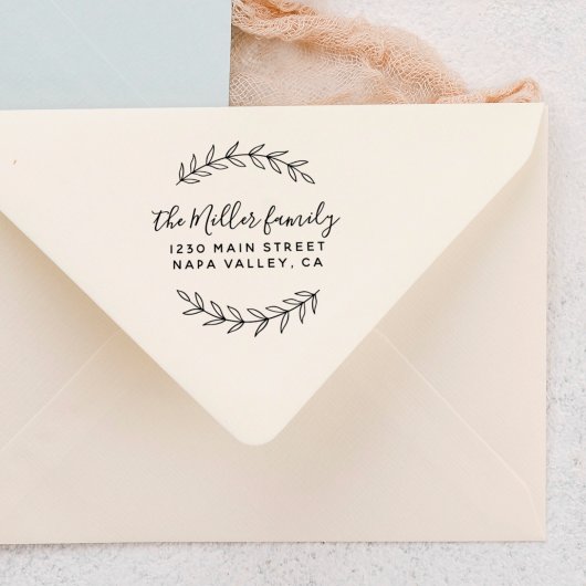 Botanische Sprig-Rücksendeadresse mit benutzerdefi Gummistempel