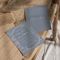 Botanische Staubblaue Blumige Boho elegante Hochze