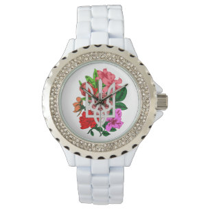 Botanische Stillzeit und ukrainische Trident-Trazu Armbanduhr