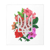 Botanische Stillzeit und ukrainische Trident-Trazu Notizblock (Vorderseite)