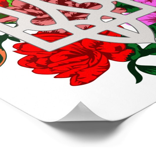 Botanische Stillzeit und ukrainische Trident-Trazu Poster (Ecke)