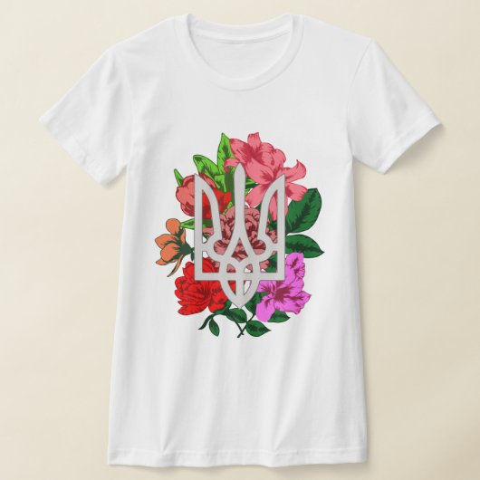 Botanische Stillzeit und ukrainische Trident-Trazu T-Shirt (Ablage )