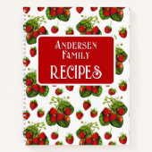 Botanische Strawberry-Illustration Druckrezepte Notizblock (Vorderseite)