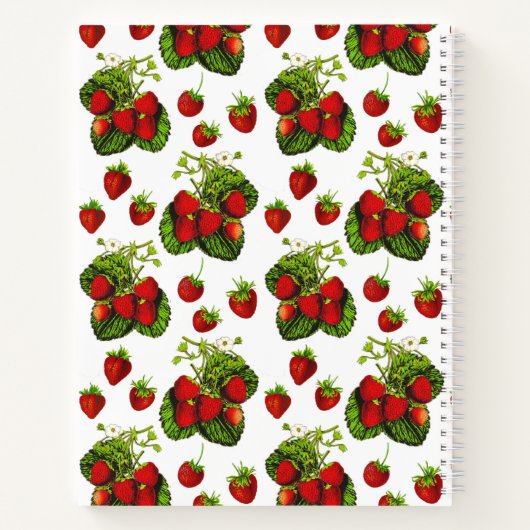 Botanische Strawberry-Illustration Druckrezepte Notizblock (Rückseite)