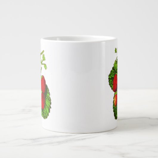 Botanische Strawberry-Illustration Jumbo-Tasse (Vorderseite)