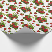 Botanische Strawberry Illustration Print on White Geschenkpapier (Ecke)