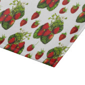 Botanische Strawberry Illustration Print on White Schneidebrett (Ecke)
