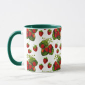 Botanische Strawberry Illustration Print on White Tasse (Links)