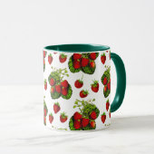 Botanische Strawberry Illustration Print on White Tasse (VorderseiteRechts)