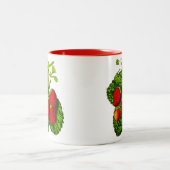Botanische Strawberry Illustration - Rote Berries Zweifarbige Tasse (Mittel)