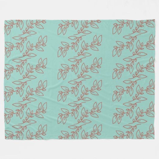 Botanische Streifen Fleecedecke (Vorderseite (Horizontal))