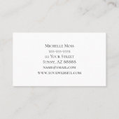 Botanische Sukkulente Elegant Script Typografie Visitenkarte (Rückseite)