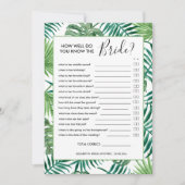 Botanische Summer Brautparty Game Card Einladung (Vorderseite)