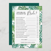 Botanische Summer Brautparty Game Card Einladung (Vorne/Hinten)