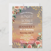 Botanische Sunset Soiree Geburtstagsfeier Einladung (Vorderseite)