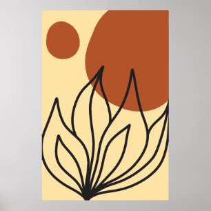 Botanische Symmetrie Abstrakte Linie Kunstwanddruc Poster