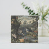 Botanische Szene blauer Krane am Fluss (Stehend Vorderseite)