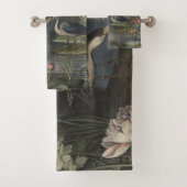 Botanische Szene blauer Krane am Fluss Badhandtuch Set (Insitu)