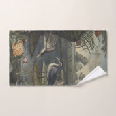 Botanische Szene blauer Krane am Fluss Badhandtuch Set (Handtuch)