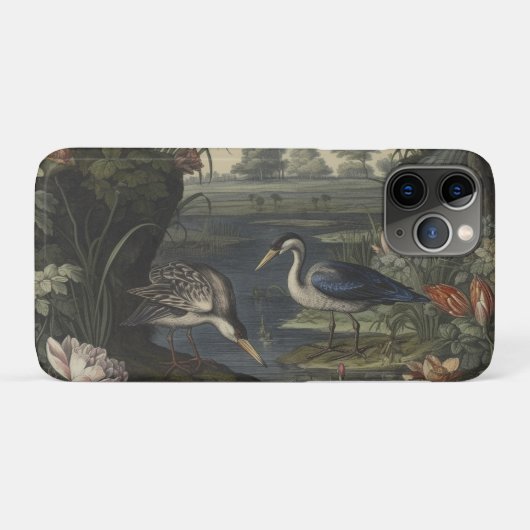 Botanische Szene blauer Krane am Fluss Case-Mate iPhone Hülle (Rückseite (Horizontal))