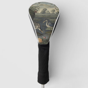 Botanische Szene blauer Krane am Fluss Golf Headcover