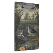 Botanische Szene blauer Krane am Fluss Klemmbrett (Rechts)