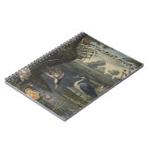 Botanische Szene blauer Krane am Fluss Notizblock (Linke Seite)