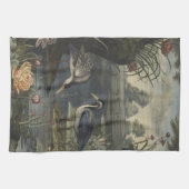 Botanische Szene des blauen Krans an einem Fluss Geschirrtuch (Horizontal)