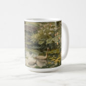 Botanische Szene von Schwänen in einem englischen  Kaffeetasse (VorderseiteRechts)