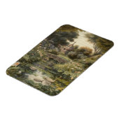 Botanische Szene von Schwänen in einem englischen  Magnet (Linke Seite)