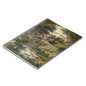 Botanische Szene von Schwänen in einem englischen Notizblock (Linke Seite)