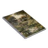 Botanische Szene von Schwänen in einem englischen Notizblock (Rechte Seite)