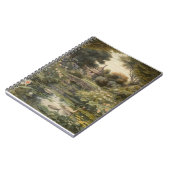 Botanische Szene von Schwänen in einem englischen Notizblock (Linke Seite)