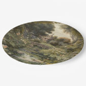 Botanische Szene von Schwänen in einem englischen Pappteller (Schrägansicht)