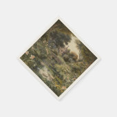 Botanische Szene von Schwänen in einem englischen  Serviette (Ecke)