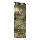 Botanische Szene von Schwänen in einem englischen  Thermosbecher (Nach rechts gedreht)