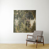 Botanische Szene von Schwänen in einem englischen Wandteppich (Beispiel (Horizontal))