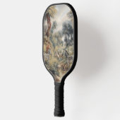 Botanische Szene von Zebras in einer Oase Pickleball Schläger (Links)