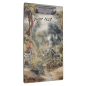 Botanische Szene von Zebras und Löwen anpassbar Klemmbrett (Rechts)