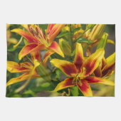 Botanische Taglilie, kanadische Fotografie Geschirrtuch (Horizontal)