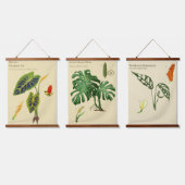 Botanische Tapisserien - Monstera Set Wandteppich Mit Holzrahmen (Dreifach)