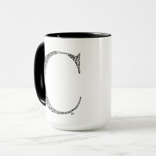 Botanische Tasse des Buchstabe-C, Kunst durch (Vorderseite Links)