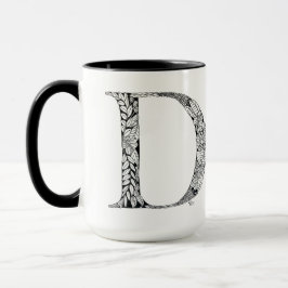 Botanische Tasse des Buchstabe-D, Kunst durch