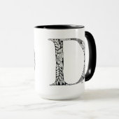 Botanische Tasse des Buchstabe-D, Kunst durch (VorderseiteRechts)