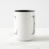 Botanische Tasse des Buchstabe-E, Kunst durch (Zentrum)