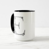 Botanische Tasse des Buchstabe-E, Kunst durch (Vorderseite Links)